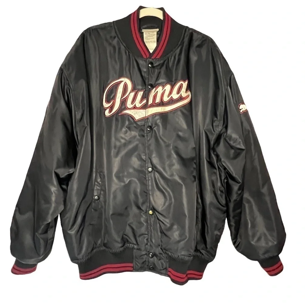 Puma Vintage Satin Logo Bomber Jacket Size XXL